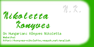 nikoletta konyves business card