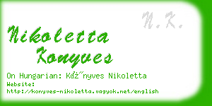 nikoletta konyves business card